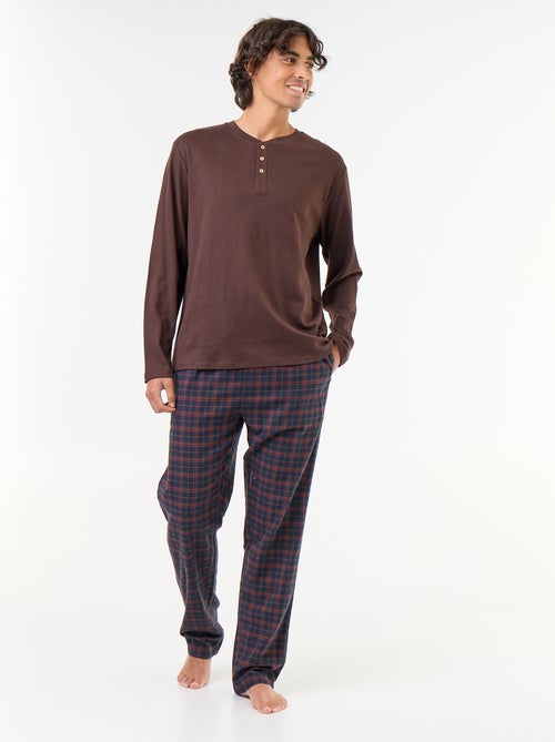 Pyjama t-shirt + pantalon en flanelle - 2 pièces - Kiabi