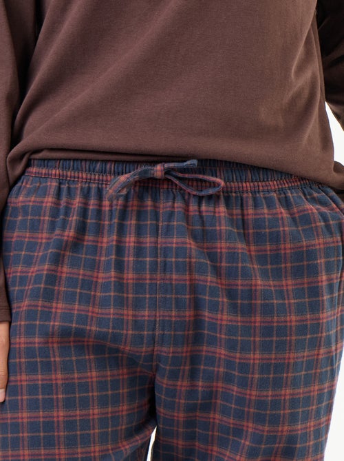 Pyjama t-shirt + pantalon en flanelle - 2 pièces - Kiabi