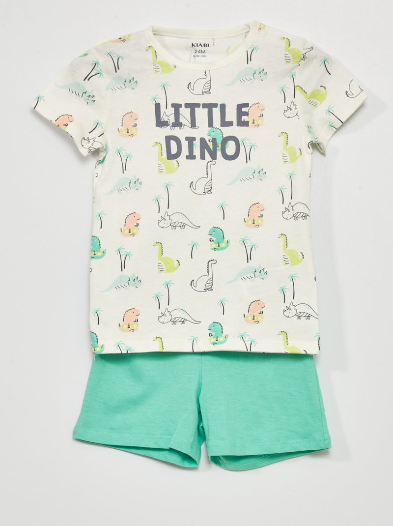 Pyjama t-shirt + short - 2 pièces Blanc - Kiabi