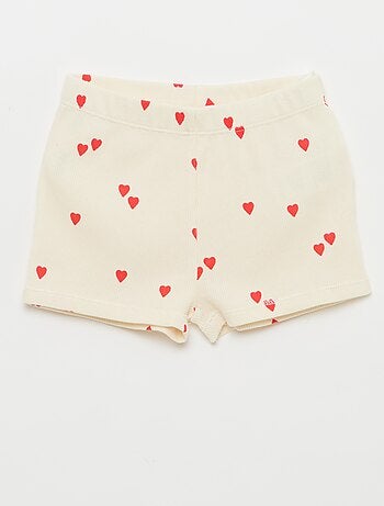 Pyjama t-shirt + short en coton côtelé - 2 pièces