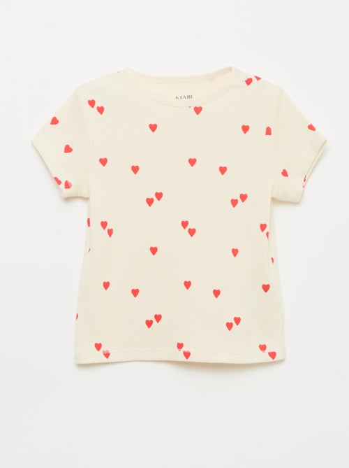 Pyjama t-shirt + short en coton côtelé - 2 pièces - Kiabi Pyjama t-shirt + short en coton côtelé - 2 pièces - Kiabi