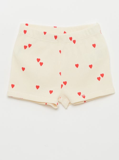 Pyjama t-shirt + short en coton côtelé - 2 pièces - Kiabi Pyjama t-shirt + short en coton côtelé - 2 pièces - Kiabi