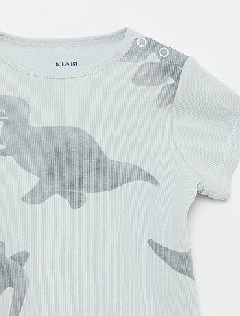 Pyjama t-shirt + short en coton côtelé - 2 pièces