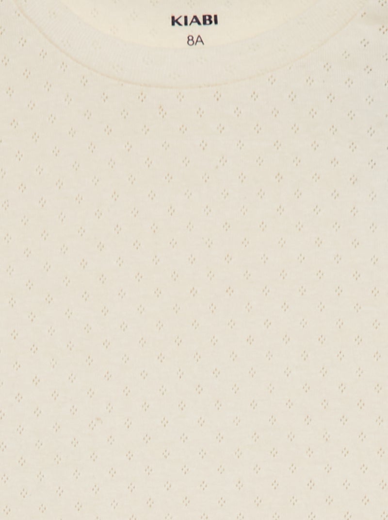 Pyjama t-shirt + short en pointelle BLANC - Kiabi