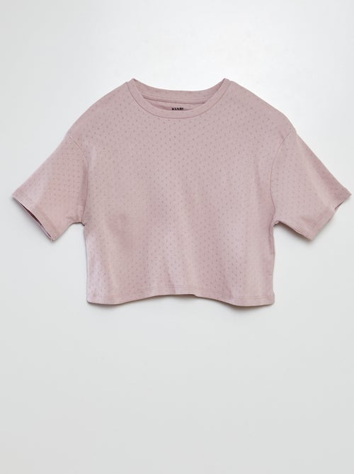 Pyjama t-shirt + short en pointelle - Kiabi