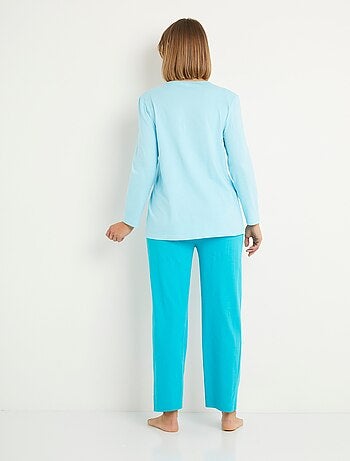 Pyjama taille élastiquée coton uni - lot de 2 - Afibel