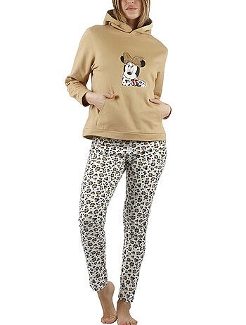 Pyjama tenue pantalon top à capuche Minnie Leopardo Disney