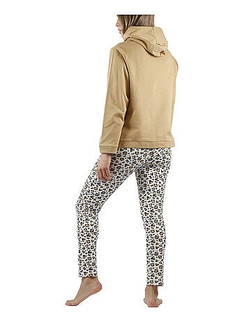 Pyjama tenue pantalon top à capuche Minnie Leopardo Disney