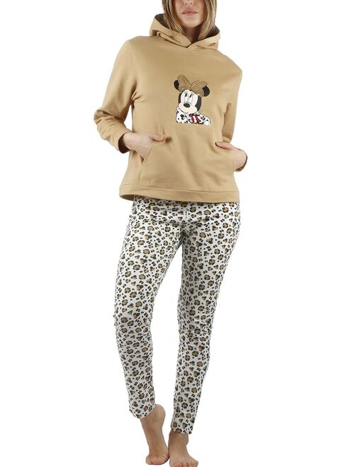 Pyjama tenue pantalon top à capuche Minnie Leopardo Disney - Kiabi