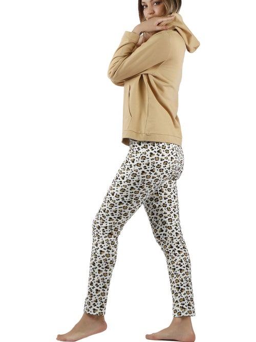 Pyjama tenue pantalon top à capuche Minnie Leopardo Disney - Kiabi