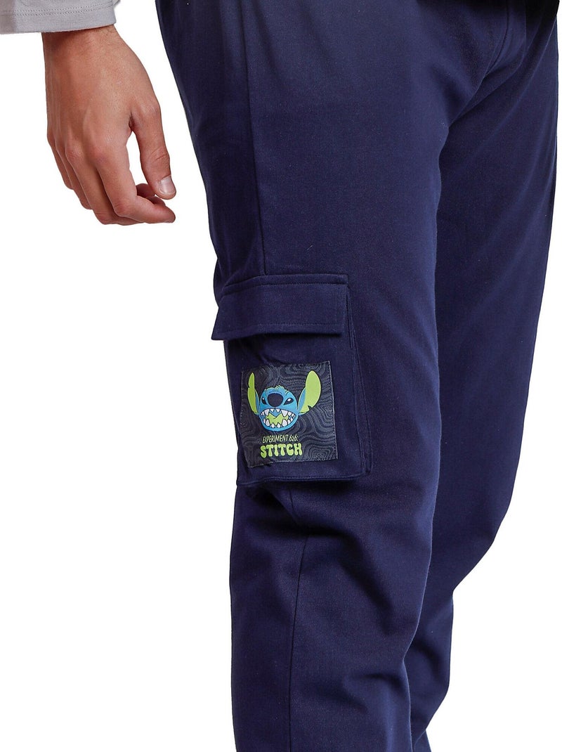 Pyjama tenue pantalon top manches longues 626 Stitch Disney Gris - Kiabi
