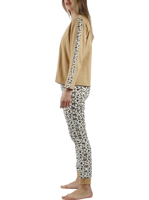 Pyjama tenue pantalon top manches longues Minnie Leopardo Disney - Kiabi