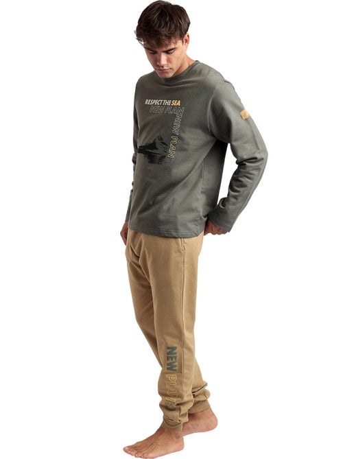 Pyjama tenue pantalon top manches longues Respect The Sea - Kiabi