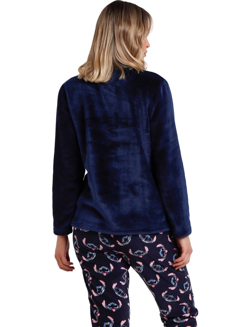 Pyjama tenue pantalon top manches longues Stitch Faces Disney Bleu marine - Kiabi