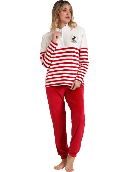 Pyjama tenue pantalon top manches longues Velvet King Mickey Disney - Kiabi