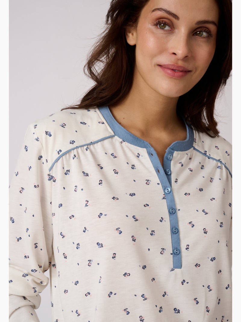Pyjama thermolactyl chauffe-épaules - damart Blanc - Kiabi