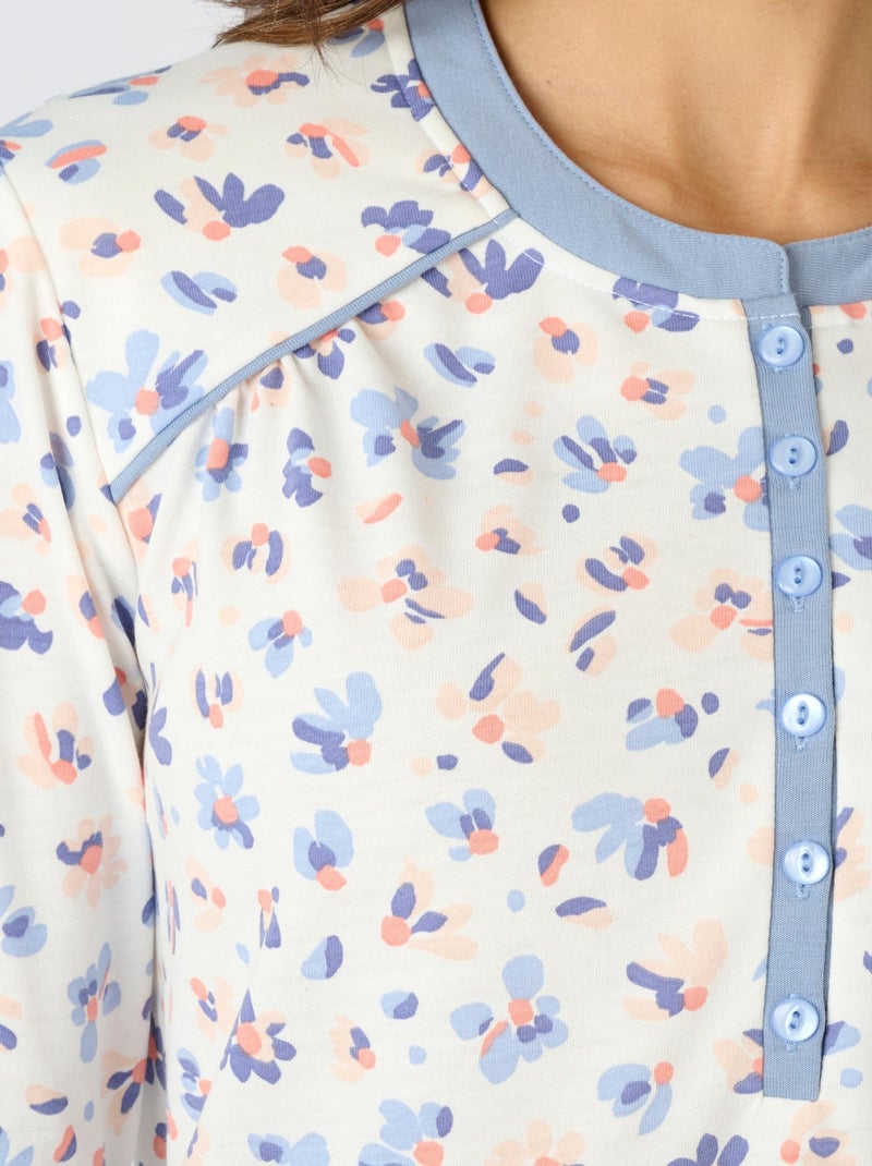 Pyjama Thermolactyl chauffe-épaules - Damart Bleu - Kiabi