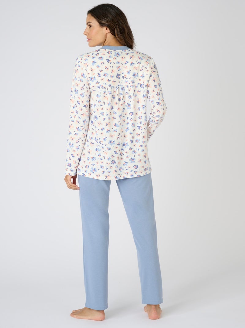 Pyjama Thermolactyl chauffe-épaules - Damart Bleu - Kiabi