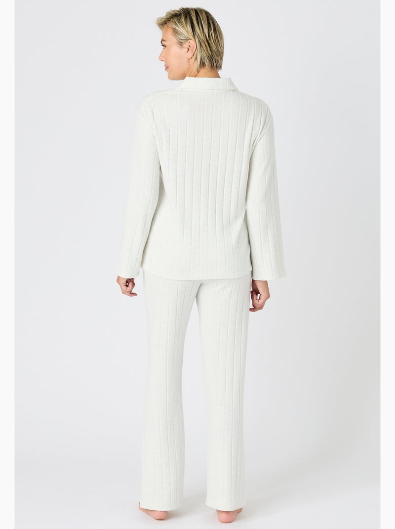 Pyjama Thermolactyl en maille côtelée - Damart Blanc - Kiabi