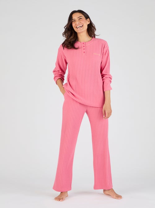 Pyjama Thermolactyl en maille côtelée - Damart - Kiabi