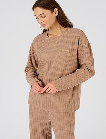 Pyjama Thermolactyl en maille côtelée - Damart
