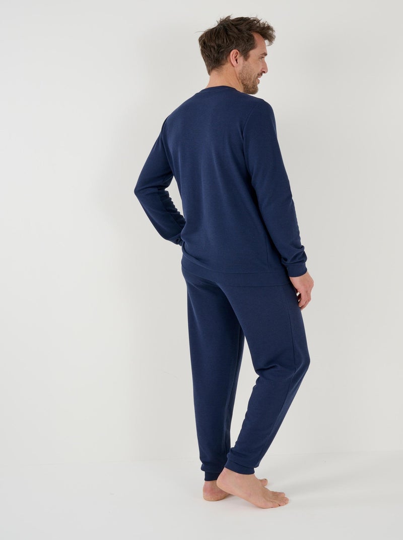Pyjama Thermolactyl en maille gaufrée - Damart Bleu marine - Kiabi