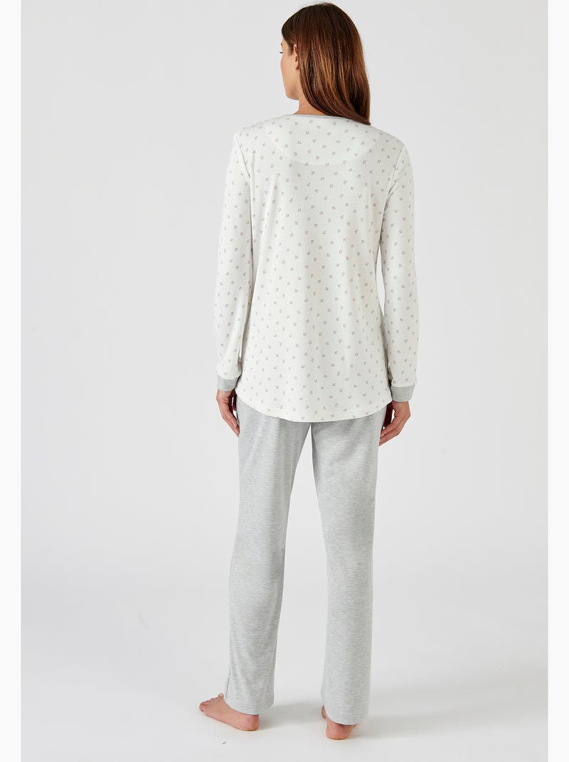 Pyjama Thermolactyl en maille interlock - Damart Blanc Ecru - Kiabi