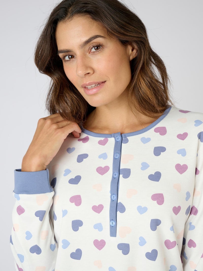 Pyjama Thermolactyl en maille interlock - Damart Bleu - Kiabi