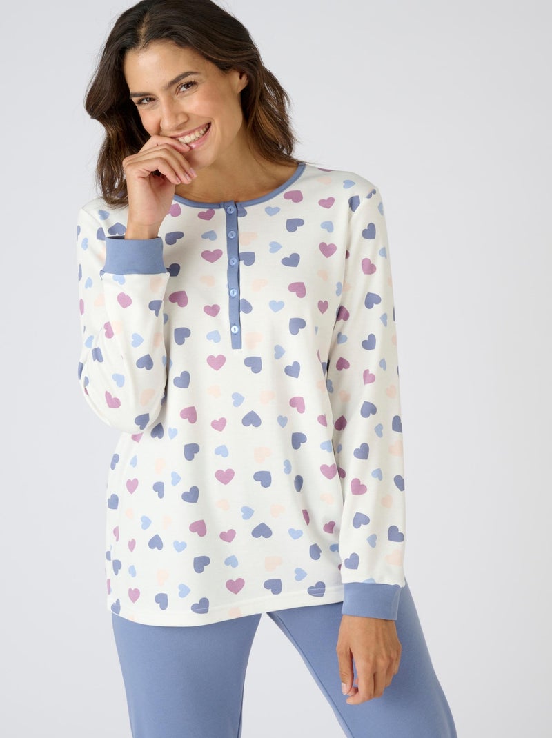 Pyjama Thermolactyl en maille interlock - Damart Bleu - Kiabi