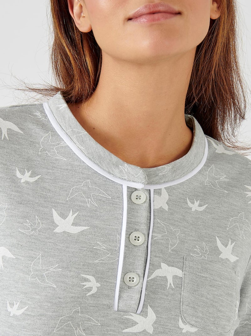 Pyjama Thermolactyl en maille interlock - Damart Gris - Kiabi