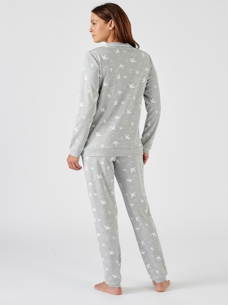 Pyjama Thermolactyl en maille interlock - Damart Gris - Kiabi