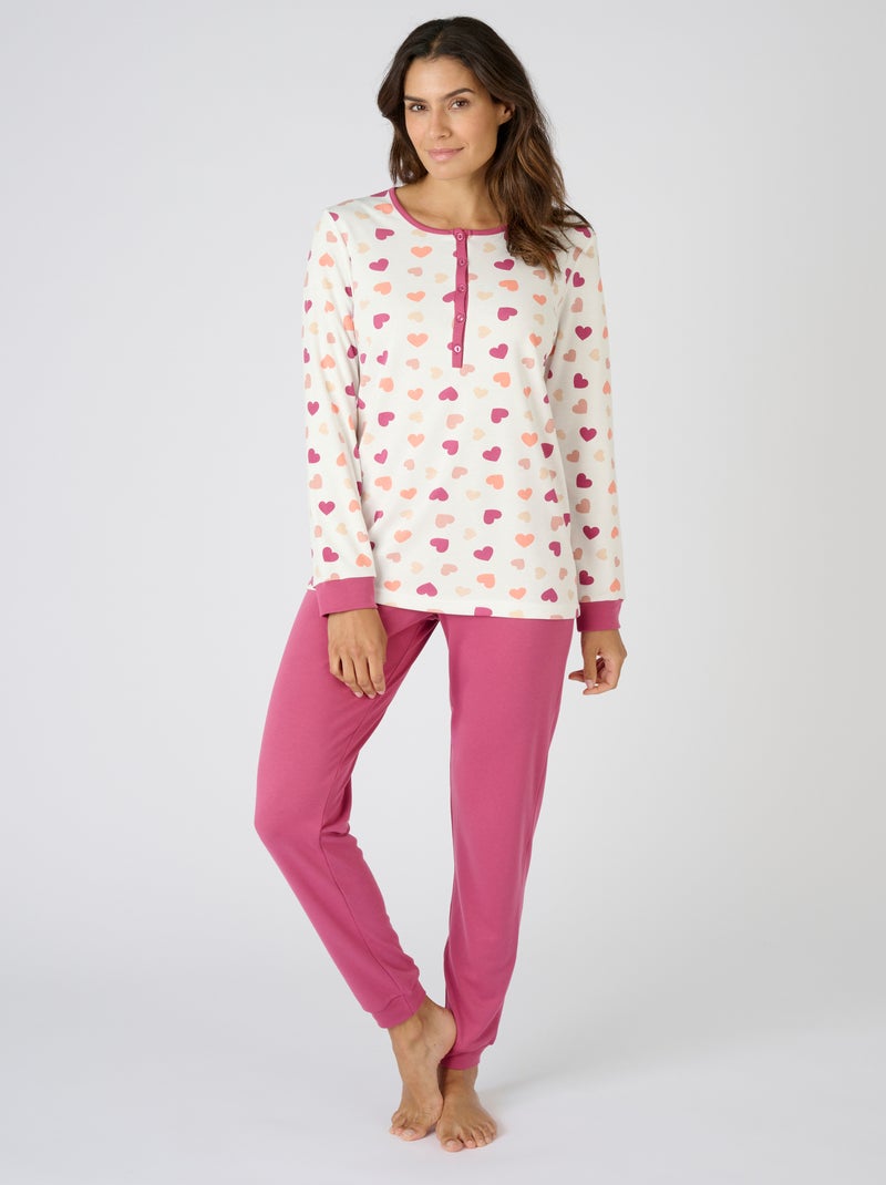 Pyjama Thermolactyl en maille interlock - Damart Rose - Kiabi