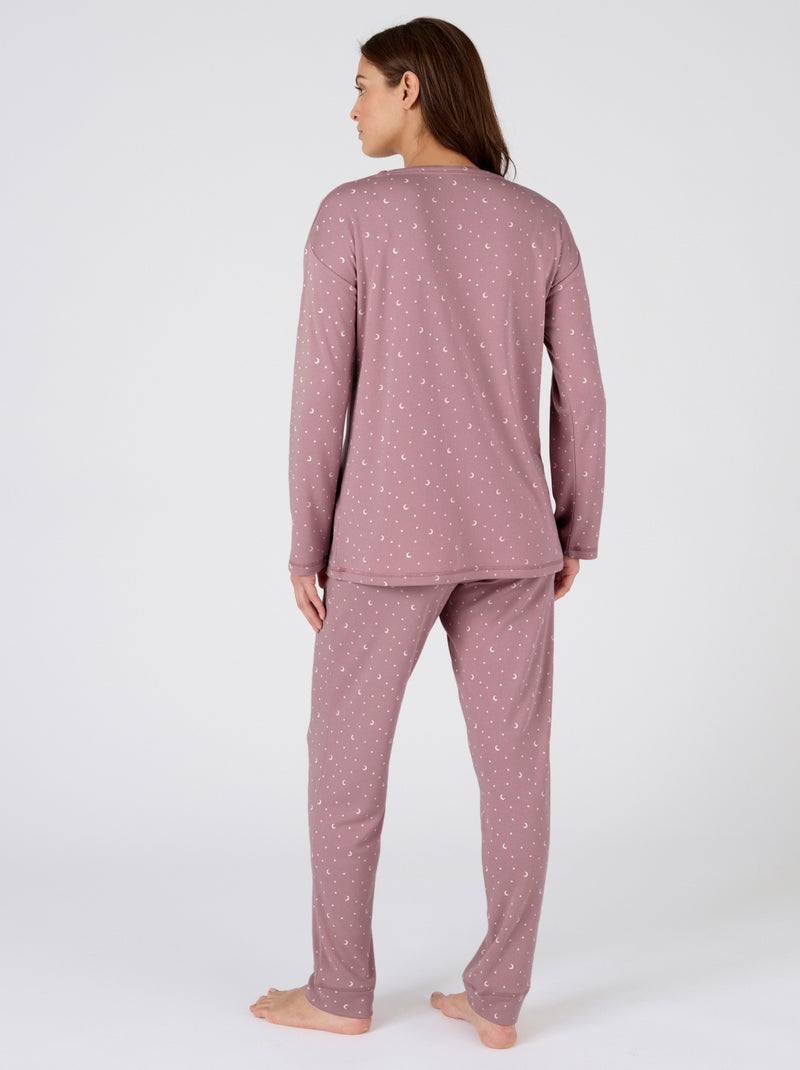 Pyjama Thermolactyl en maille interlock - Damart Rose - Kiabi