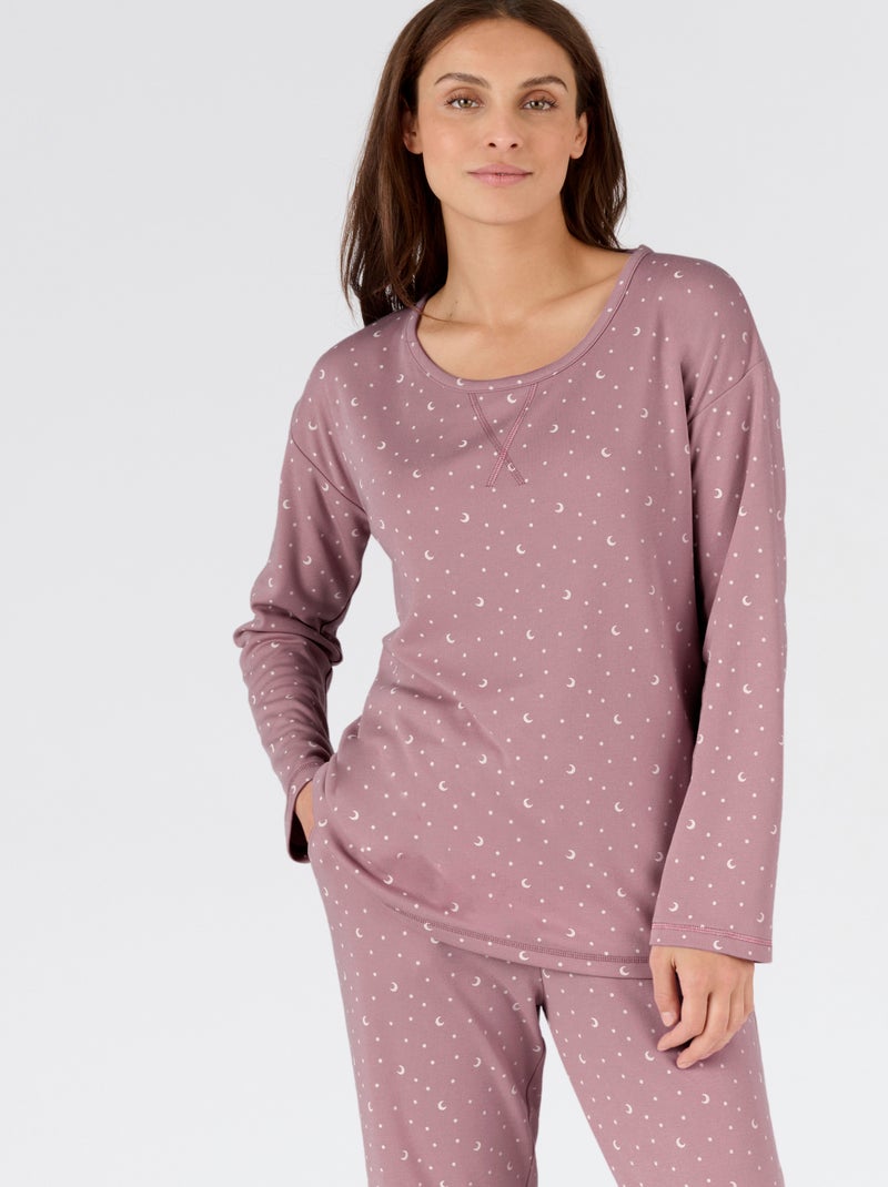 Pyjama Thermolactyl en maille interlock - Damart Rose - Kiabi