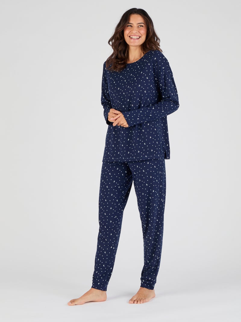 Pyjama Thermolactyl en maille jersey - Damart Bleu - Kiabi