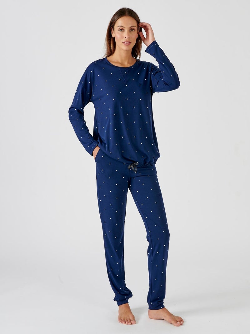 Pyjama Thermolactyl en maille jersey  - Damart Bleu marine - Kiabi