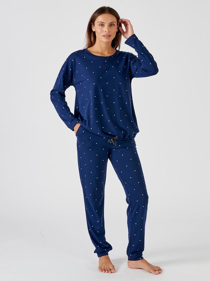 Pyjama Thermolactyl en maille jersey - Damart Bleu marine - Kiabi