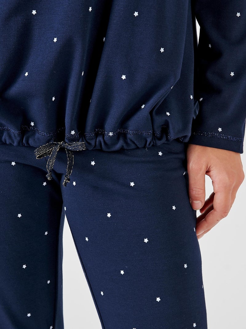 Pyjama Thermolactyl en maille jersey - Damart Bleu marine - Kiabi
