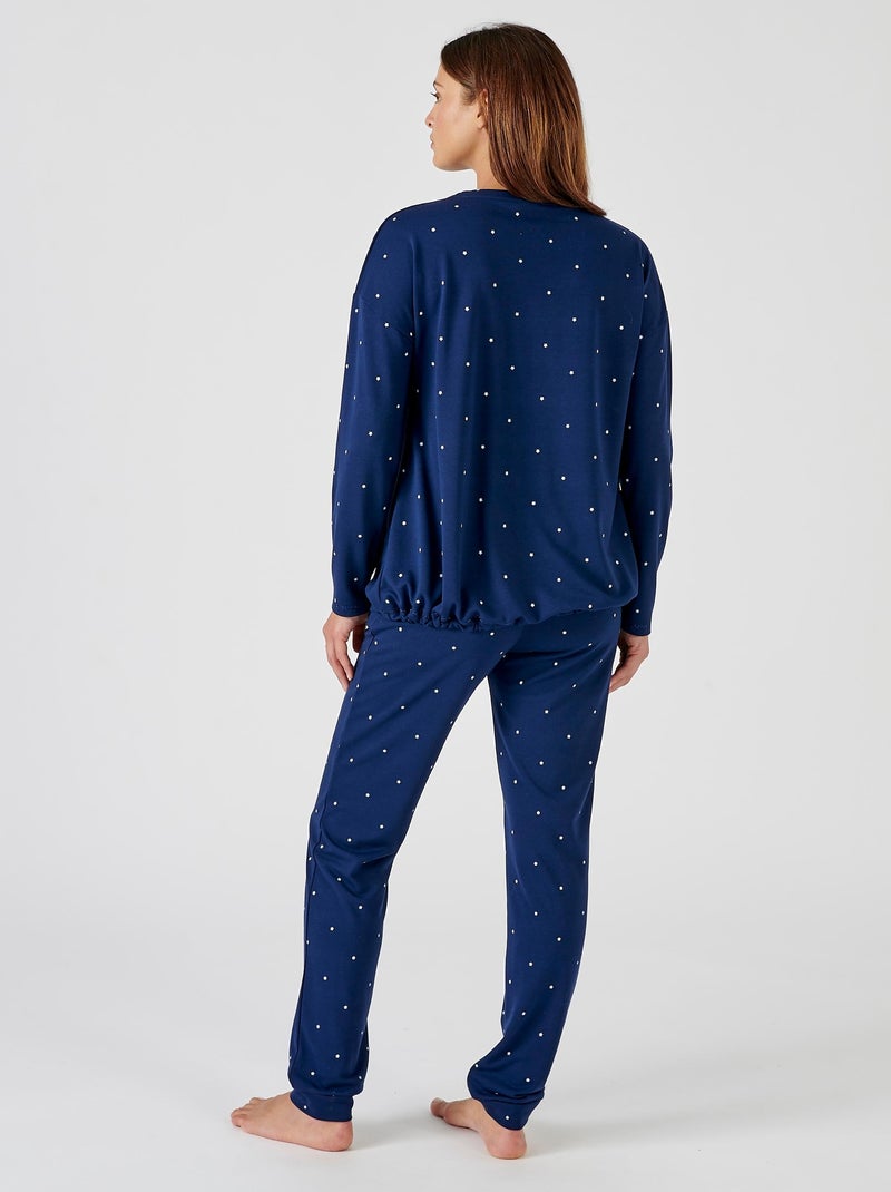 Pyjama Thermolactyl en maille jersey - Damart Bleu marine - Kiabi