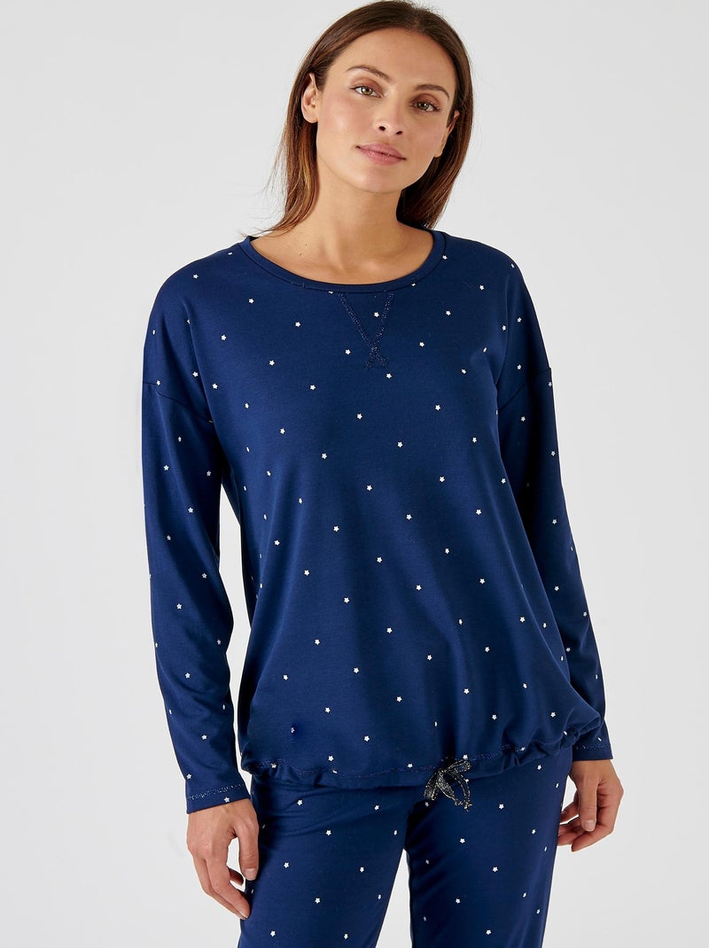 Pyjama Thermolactyl en maille jersey - Damart Bleu marine - Kiabi