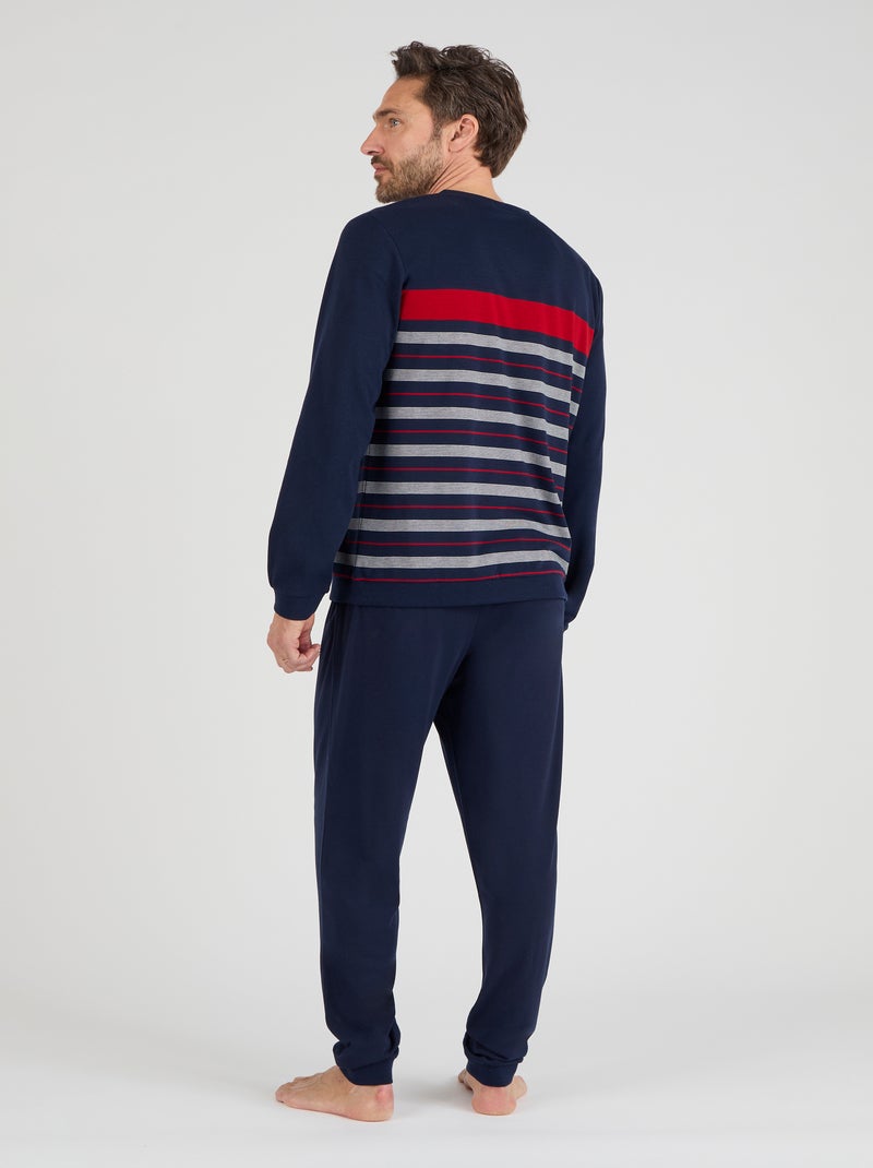 Pyjama Thermolactyl en maille jersey - Damart Bleu marine - Kiabi