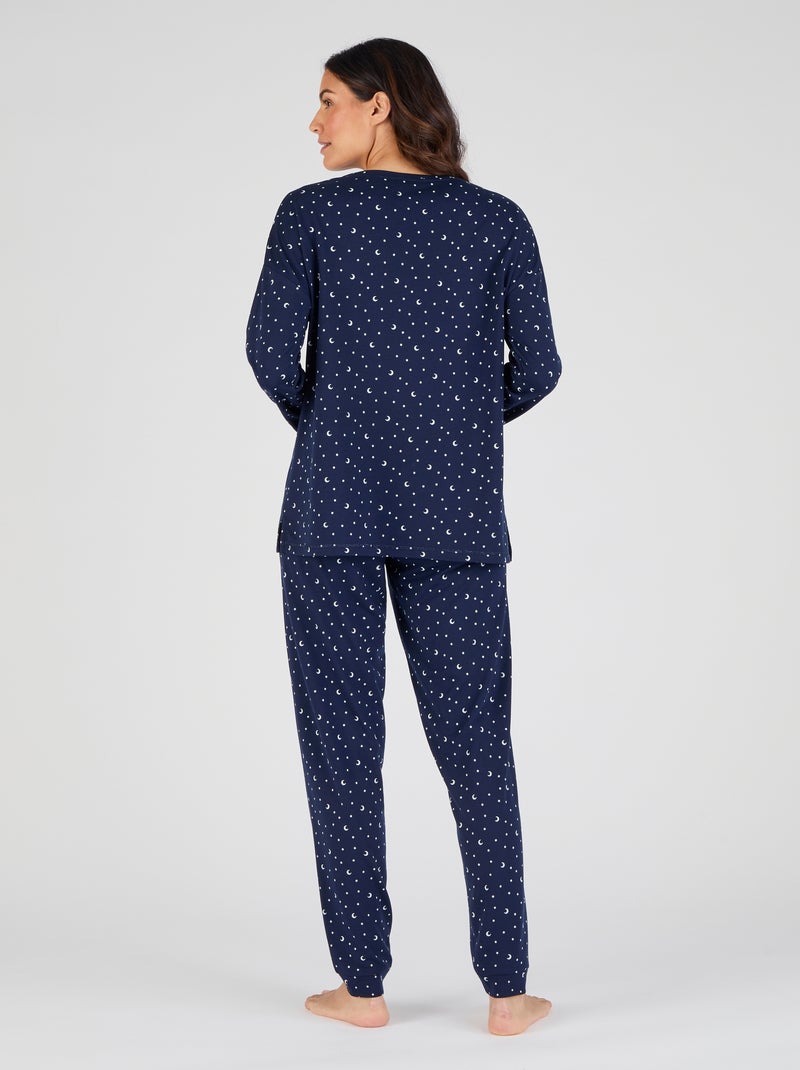 Pyjama Thermolactyl en maille jersey - Damart Bleu marine - Kiabi