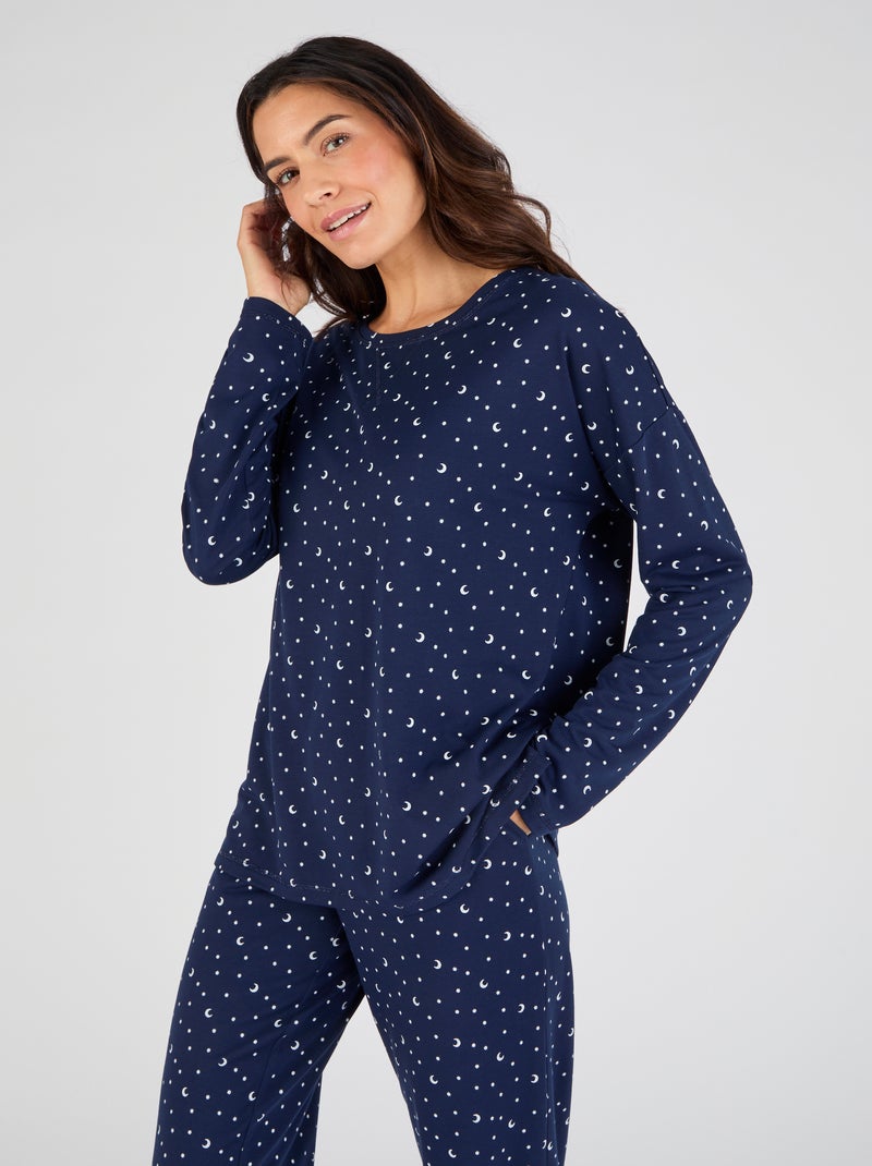 Pyjama Thermolactyl en maille jersey - Damart Bleu marine - Kiabi