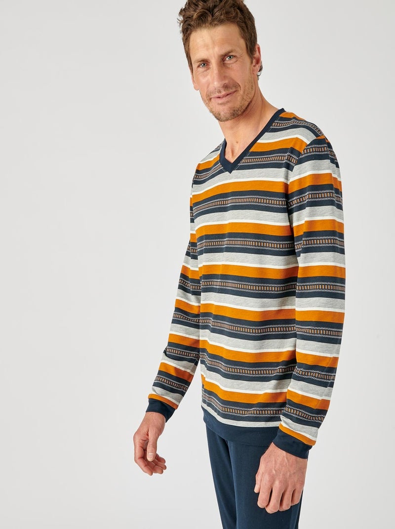 Pyjama Thermolactyl en maille jersey - Damart Camel - Kiabi