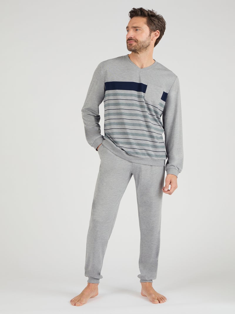 Pyjama Thermolactyl en maille jersey - Damart Gris chiné - Kiabi