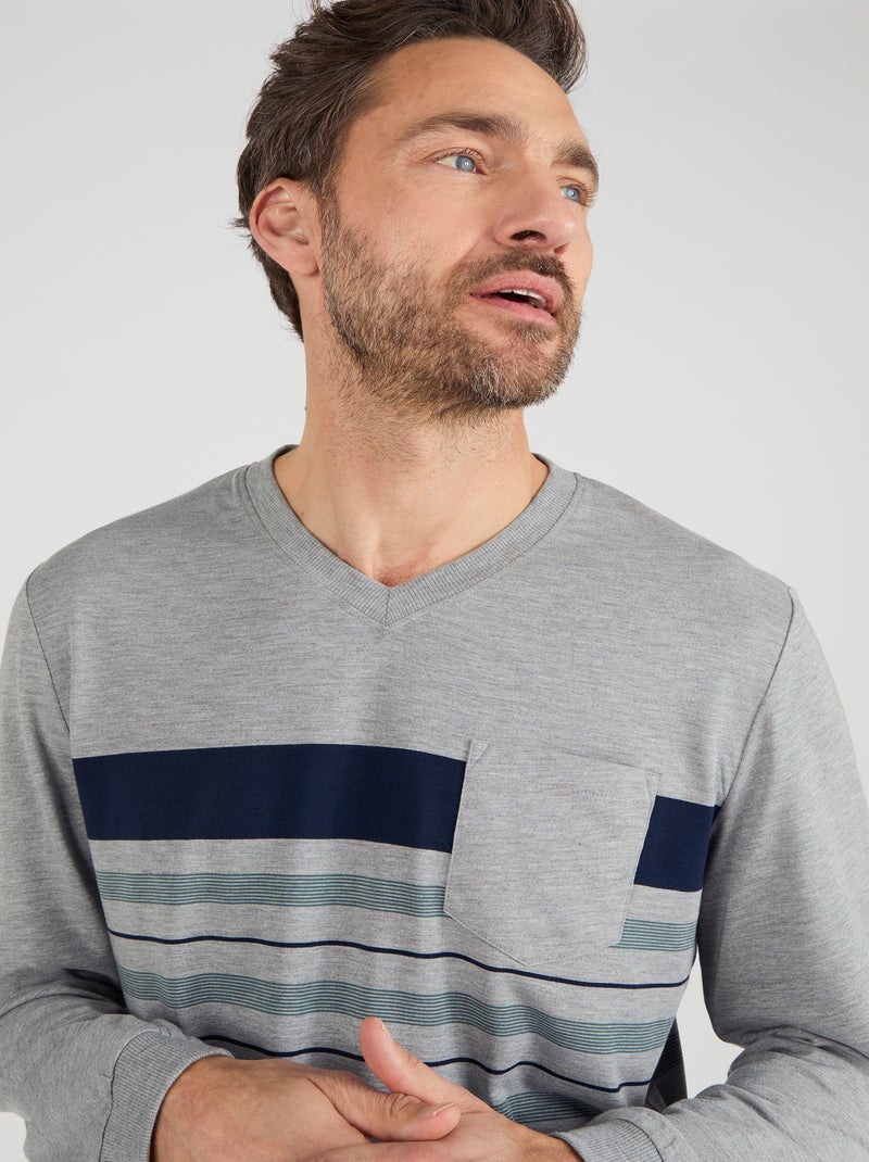 Pyjama Thermolactyl en maille jersey - Damart Gris chiné - Kiabi