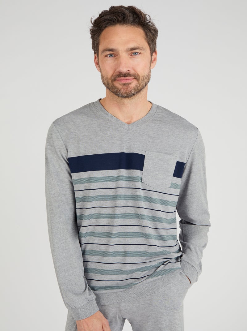 Pyjama Thermolactyl en maille jersey - Damart Gris chiné - Kiabi