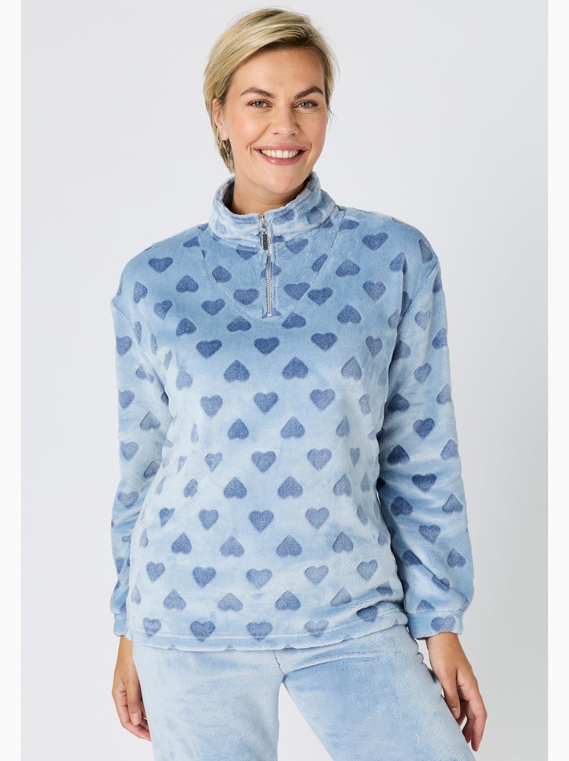 Pyjama Thermolactyl en maille polaire embossée - Damart Bleu - Kiabi