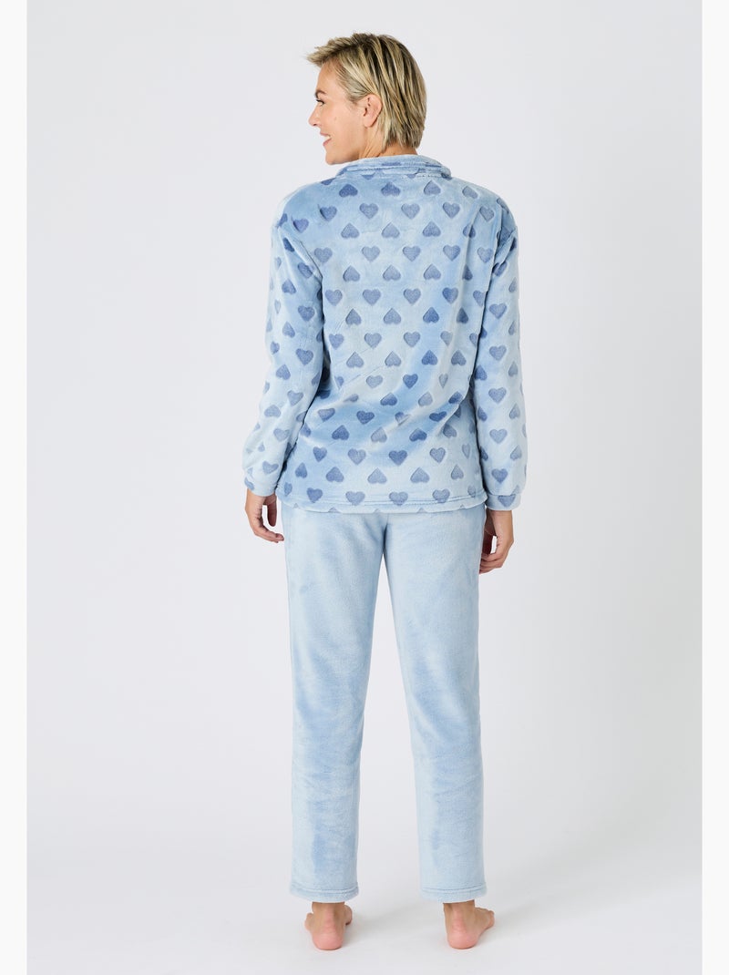 Pyjama Thermolactyl en maille polaire embossée - Damart Bleu - Kiabi