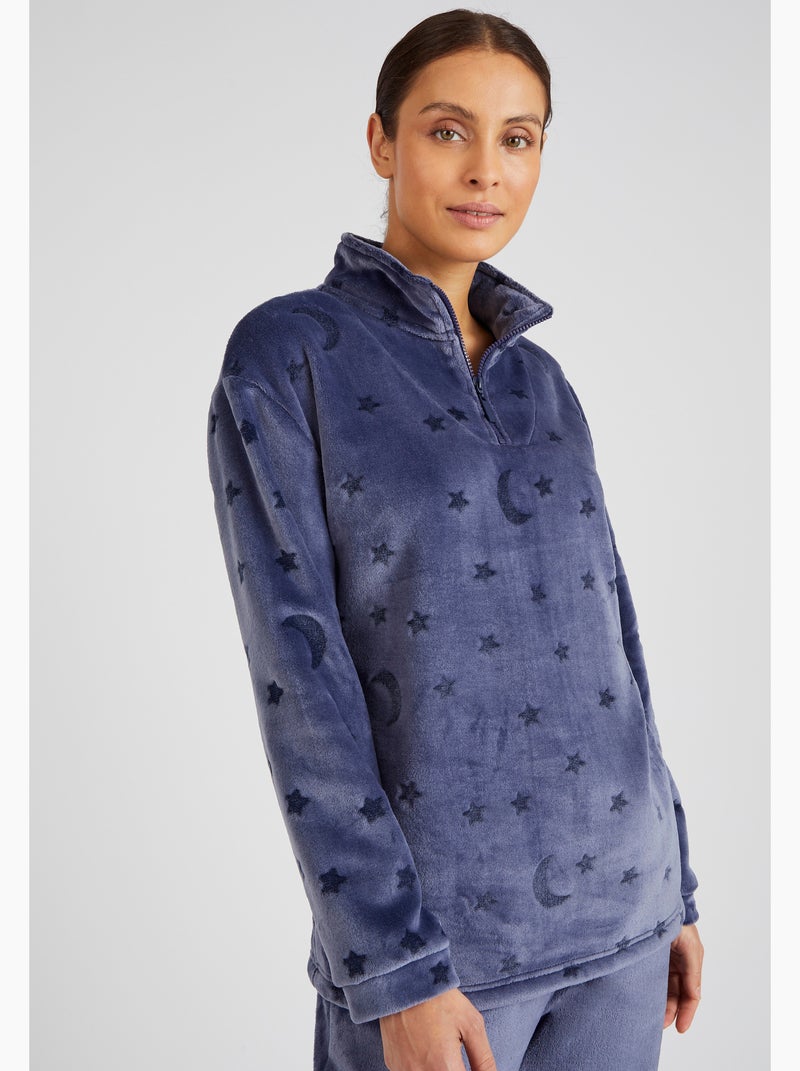 Pyjama Thermolactyl en maille reliéfée - Damart Bleu - Kiabi